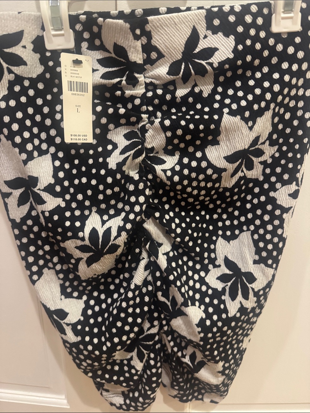 ANTHROPOLOGIE Porridge brand Polka Dot Black & White TOP Made USA 92% cotton